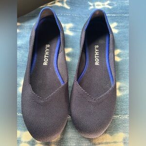 Rothy's Size 6.5 The Flat Black Round Toe Flats Slip On Shoes
